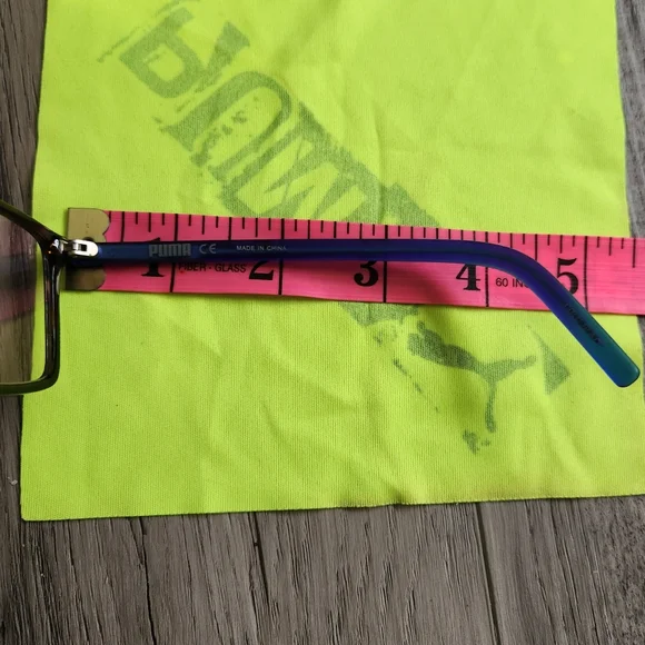 Puma Brown and Blue Men's Prescription Eyeglass Frames with Carrying Cases - Picture 15 of 16